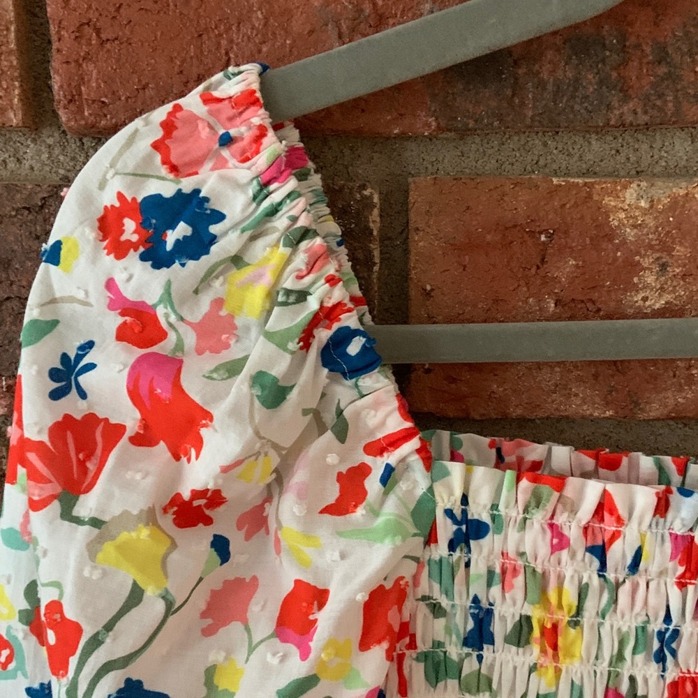Crosby Shelby Blossom White Multicolor Floral Smock Long Sleeve Top - Picture 3 of 6